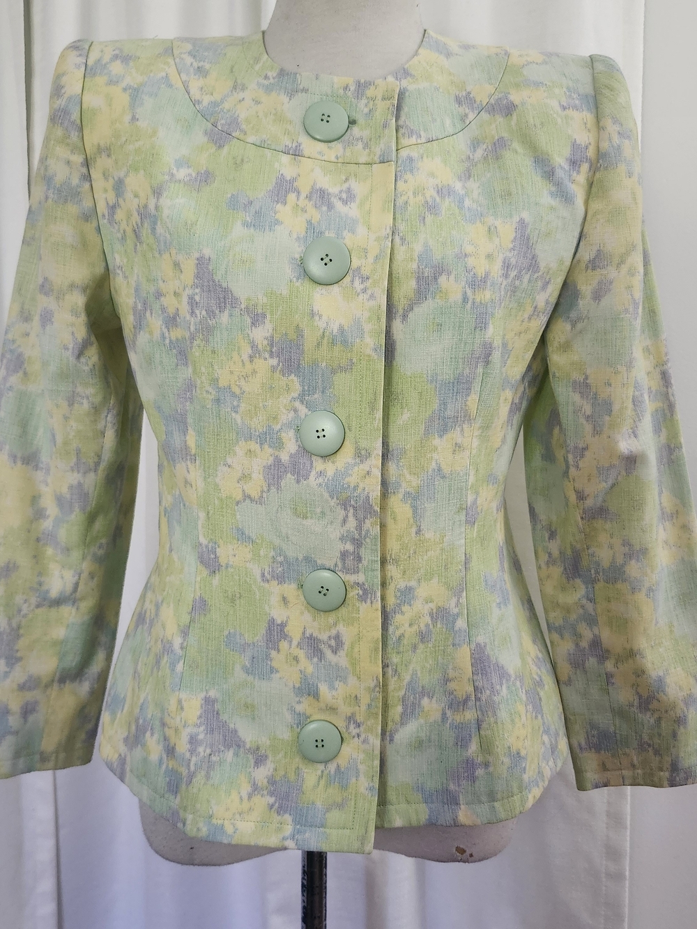 Givenchy Pastel Floral Blazer in Mint, Yellow & Lavender Nouvelle Boutique